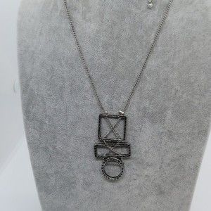 Abstract‎ silver tone necklace